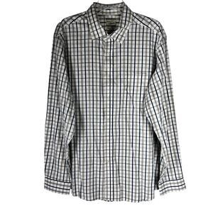 G H Bass Men's Heritage Collection Plaid Cotton Long Sleeve Button Up SZ XL Slim